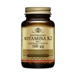 Solgar Witamina K2 (MK-7) Menachinion 100 µg, Suplement diety