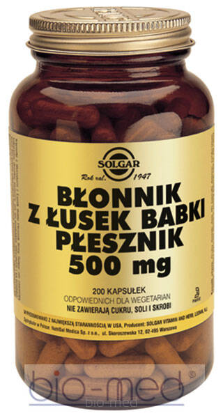 Solgar Błonnik z Łusek Babki Płesznik 500 mg