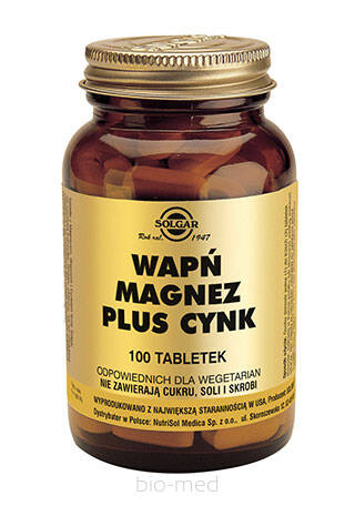 Solgar Wapń Magnez plus Cynk