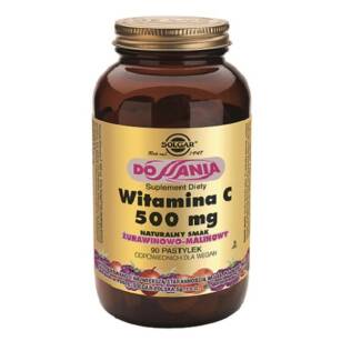 Solgar WITAMINA C 500 mg smak żurawinowo-malinowy