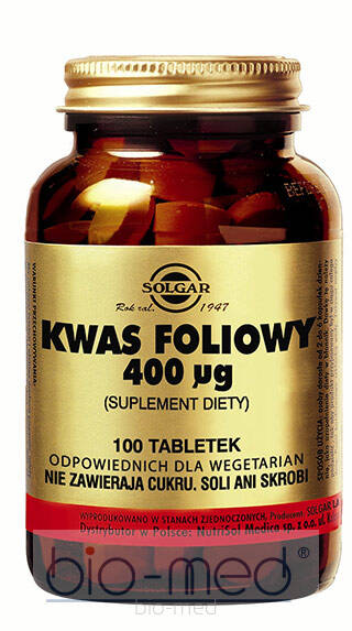 Solgar Kwas foliowy 400, Suplement diety